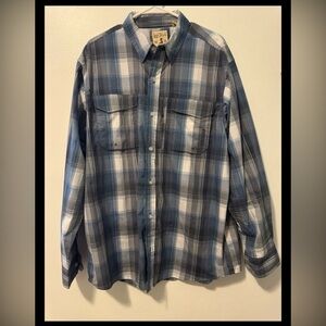 RedHead Blue and White Casual Button Down Shirt